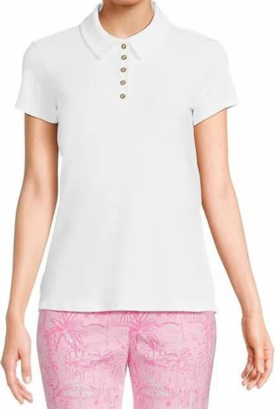 Lilly Pulitzer Frida Scallop Polo Upf 50+ In White In White