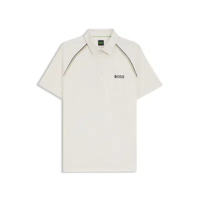 Hugo Boss Active Slim-fit Polo Shirt With Odor Control In Gray