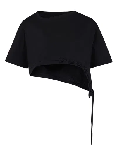 Pcfg Store Free Heaven Crop String Tshirt In Black