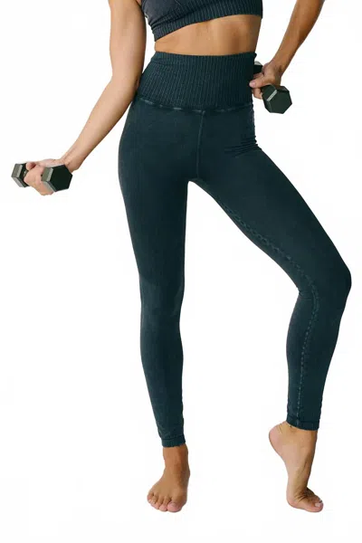 Free People Vintage High Waist Eggings In Black Wash In Blue