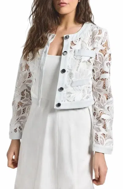 Derek Lam 10 Crosby Ashley Lace Jacket In Ice In Animal Print