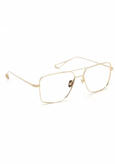 Krewe Unisex Reynolds Eyeglasses In 12k Titanium In Gold