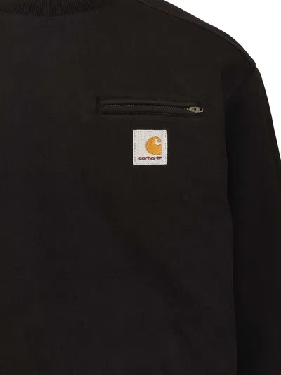 Carhartt Detroit Sweat Cotton Stone Washed Sweatshirts Black In Multi