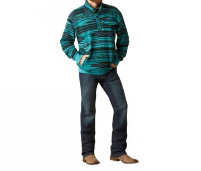 Ariat Cotton-rich Mockneck Sweatshirt In Teal In Multi