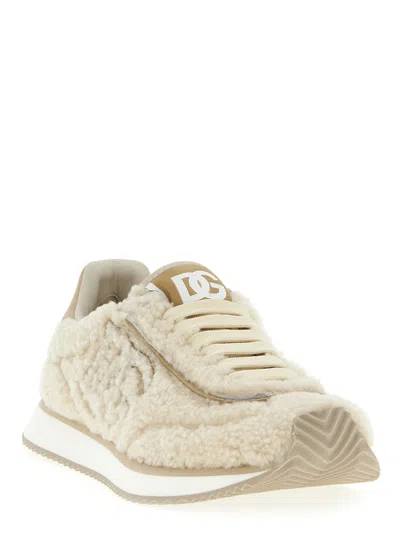 Dolce & Gabbana Dg Cushion Sneakers Beige In Neutral