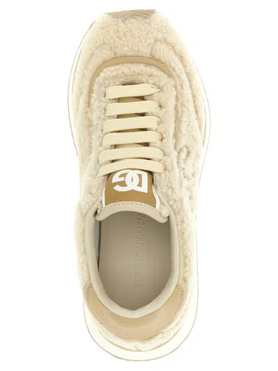 Dolce & Gabbana Dg Cushion Sneakers Beige In Neutral