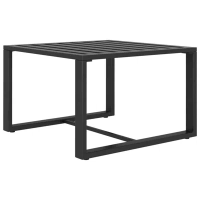 Hivvago Outdoor Coffee Table With 24 Inch Slatted Top, Dark Gray Aluminum In Black