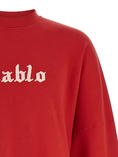 Willy Chavarria Diablo Hooligan Sweatshirt In Red