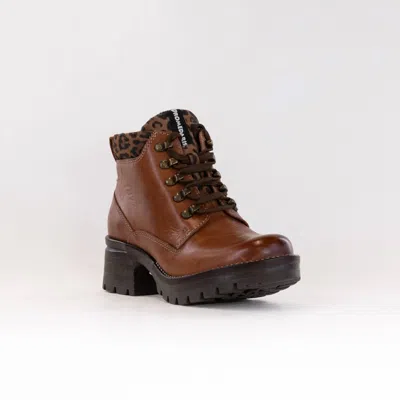 Dromedaris Women'skarlie Lace-up Ankle Boot In Cognac/leo Cognac In Brown