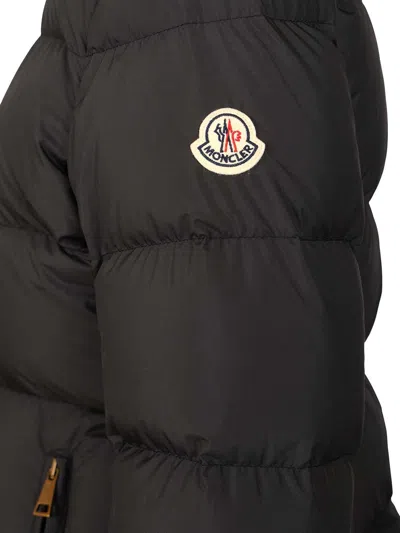 Moncler Puffer Jacket With High Collar And Cuffs In Black
