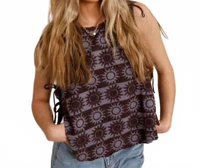 Free People Textured Cotton Terry Side Tie Top In Multi