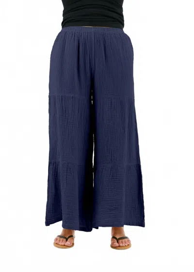 Shannon Passero Leocadia Wide Leg Pant In Navy In Blue