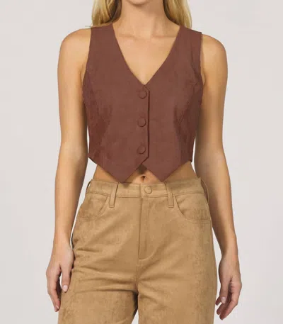 Dear John Denim Drea Suede Vest In Brownie In Brown