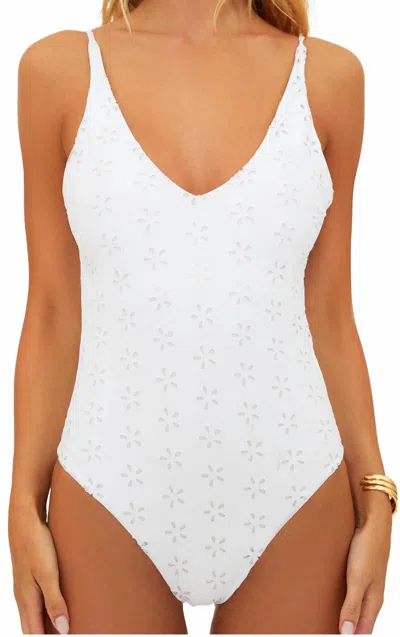 Beach Riot Reese Magnolia Eyelet One-piece In White In White