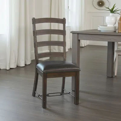 Hivvago Flint Dining Side Chair Set Of 2, Fabric, Dark Brown Mahogany, 19 Inch In Brown