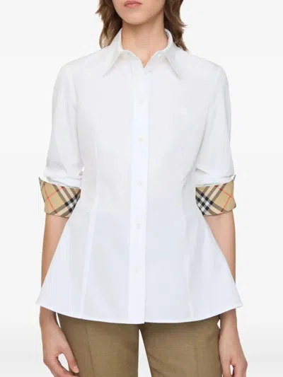 Burberry Eliza Cotton Shirt With Drop Waist Clothing In White