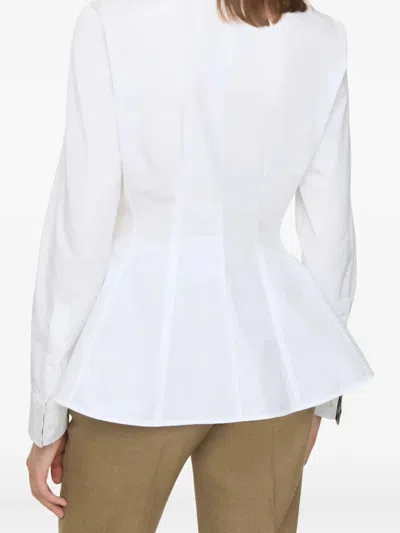 Burberry Eliza Cotton Shirt With Drop Waist Clothing In White