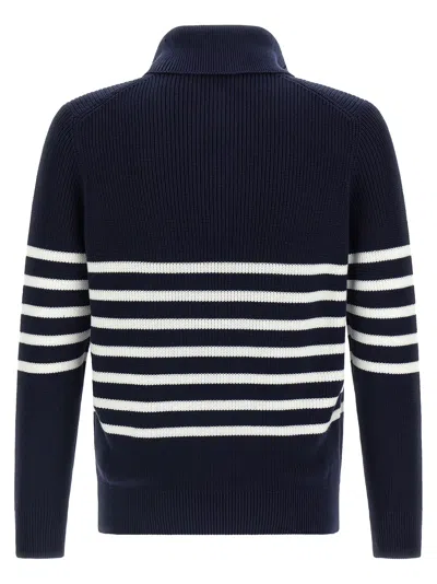 Brunello Cucinelli English Half-ribbed Sweater Sweaters And Cardigans Blue In Blue