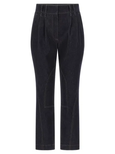 Brunello Cucinelli Women Pantalone Donna In Denim In Blue