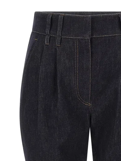 Brunello Cucinelli Women Pantalone Donna In Denim In Blue