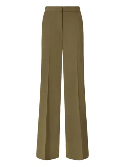 Pinko Wide Leg Linen Blend Trousers In Animal Print