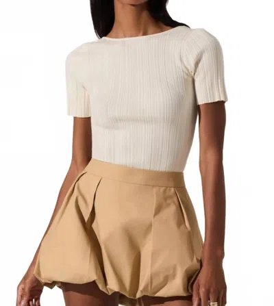 Astr Nikola Sweater Top In Vanilla In White