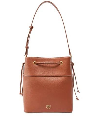 Pinko Secchiello Classic Tote Bag In Brown