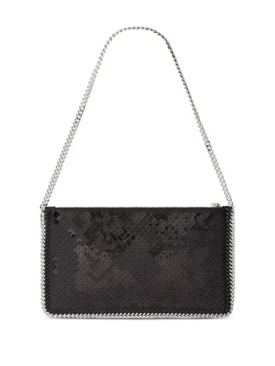 Stella Mccartney Falabella Pochette With Sequins Embroidery In Black