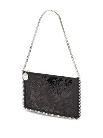 Stella Mccartney Falabella Pochette With Sequins Embroidery In Black