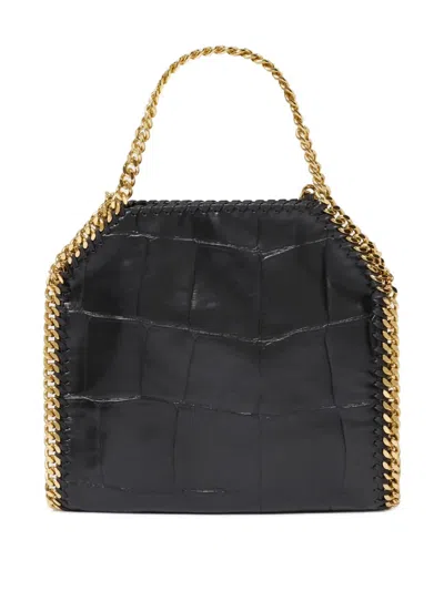Stella Mccartney Falabella Crocodile-embossed Mini Tote In Black
