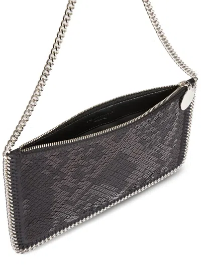 Stella Mccartney Falabella Pochette With Sequins Embroidery In Black