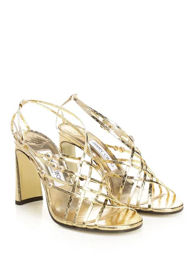 Jimmy Choo Felice Sandals Gold In Gold