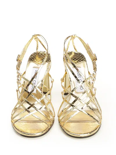 Jimmy Choo Felice Sandals Gold In Gold