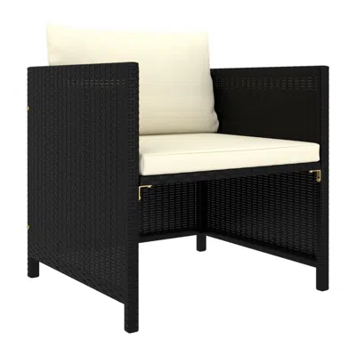 Hivvago Outdoor Accent Chair, Smooth Textured, Armed Design, Gray Poly Rattan In Black