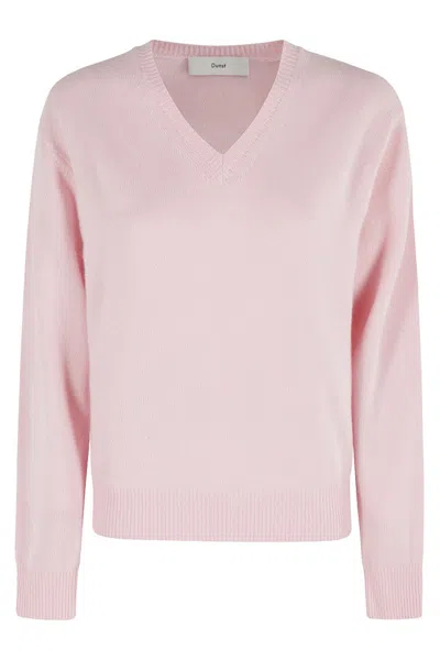 Dunst Unisex Cahsmere V Neck Sweater In Pink