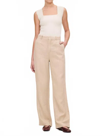 Dl1961 - Women's Mabel Straight High Rise Trouser In Almond Linen In Gray