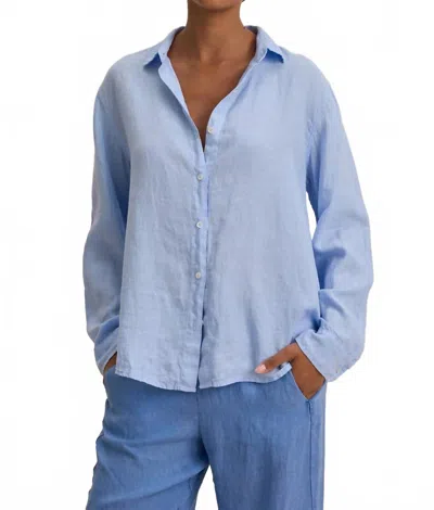 Velvet By Graham & Spencer Sisi Button Down Shirt In Chambray In Blue