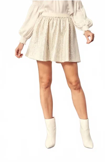 Mustard Seed Sequin Skater Skirt In Ivory In White