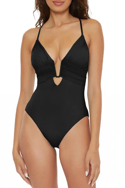 Becca Color Code One Piece Swimsuit In Black In Black
