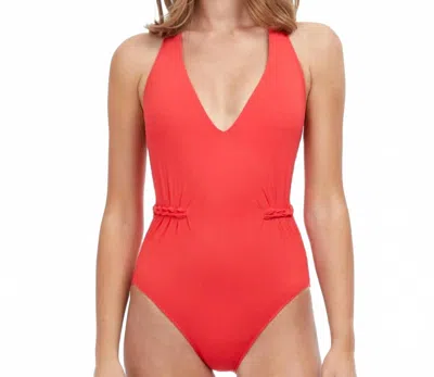 Gottex Braided Elegance V-collar One-piece Swimsuit In Red In Red