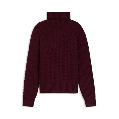 Hugo Boss Beckham X Cable-knit Sweater In Wool And Cashmere In Animal Print