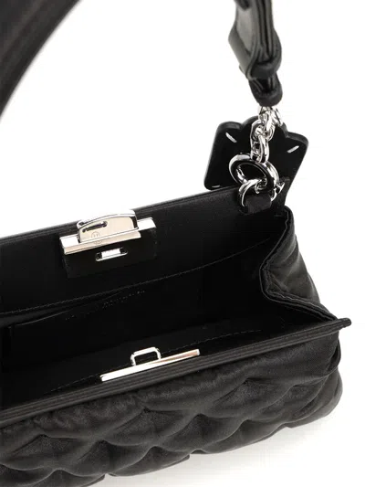 Maison Margiela Glam Slam Embroidery Clutch Small Shoulder Bags Black