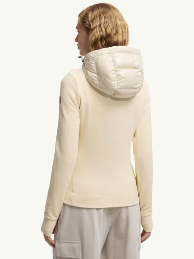 Moncler Padded Fleece Sweatshirt With Zip And Hood In Brown