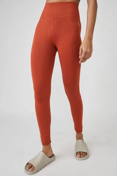Free People Good Karma Leggings In Red Earth In Red