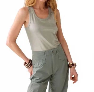 Summum Rib Tank Top In Green In Green
