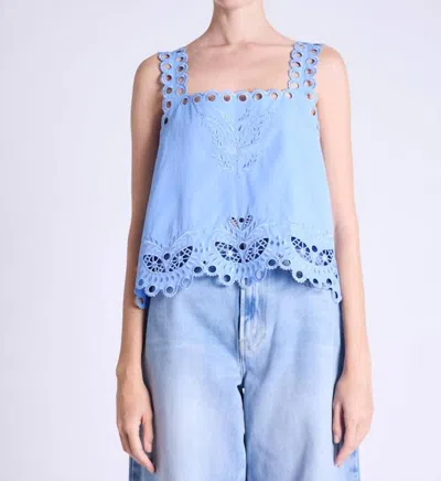 Berenice Tista Embroidered Top In Light Blue In Blue