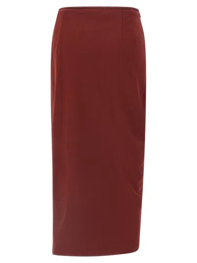 Dries Van Noten High Waist Midi Skirt With Ruffled Detail In Multi
