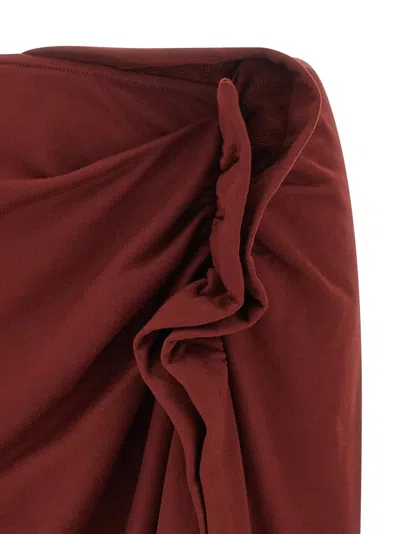 Dries Van Noten High Waist Midi Skirt With Ruffled Detail In Multi