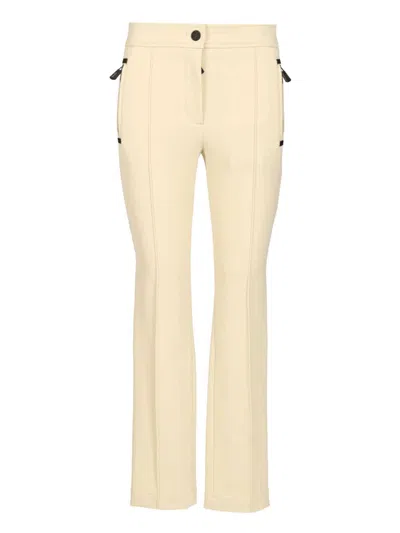 Moncler High-waisted Ski Pants Trousers Beige In Neutral