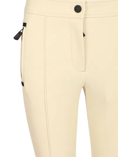 Moncler High-waisted Ski Pants Trousers Beige In Neutral